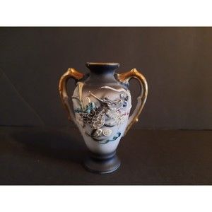 Japanese Dragon Hand Painted Moriage Satsuma Miniature Vase Urn  Vintage